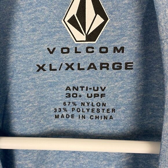 Volcom Mens Anti-UV 30+ UPF Crew Neck Short Sleeve Pullover T-Shirt Blue XL NWT - Picture 6 of 13